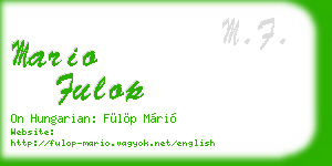 mario fulop business card